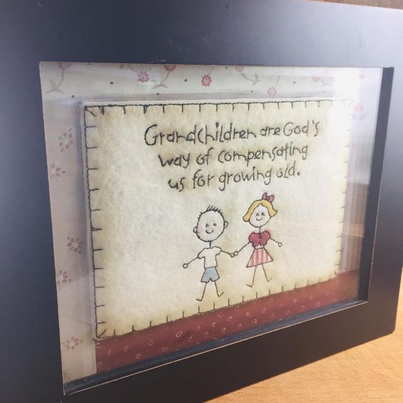 Framed Quilt Grandchildren are God's Way of Compensating Us for Growing Old - Picture 6 of 6